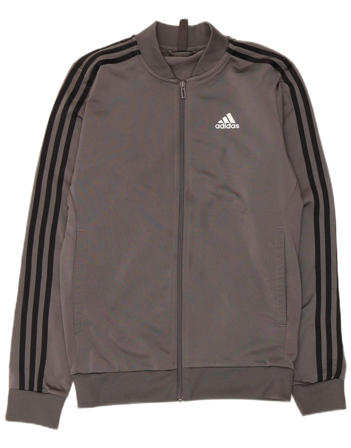 Giacca da ginnastica da uomo Adidas XS in poliestere grigio
