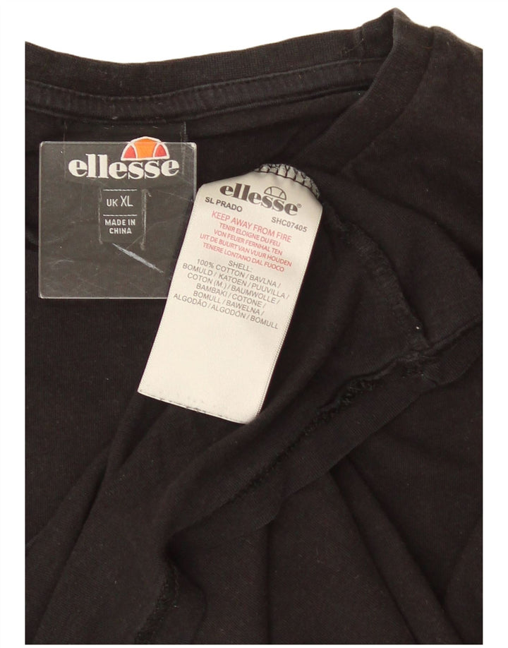 T-shirt grafica da uomo ELLESSE Top XL in cotone nero