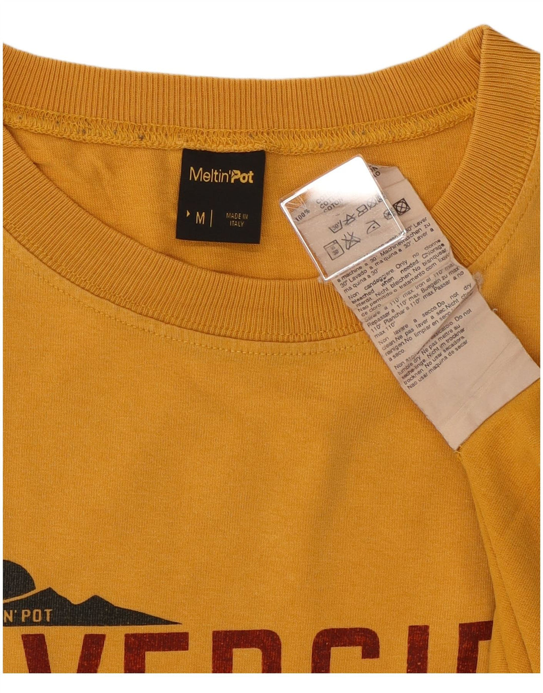 T-shirt grafica da uomo Meltin' Pot in cotone giallo medio