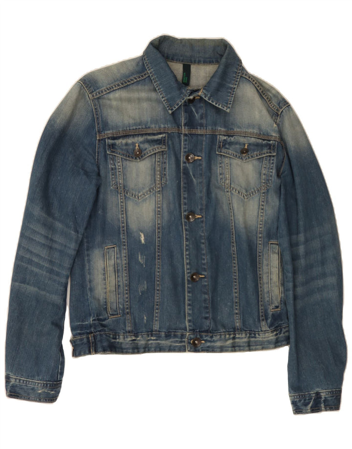 BENETTON Mens Denim Jacket UK 40 Large Blue Cotton Vintage Benetton and Second-Hand Benetton from Messina Hembry 