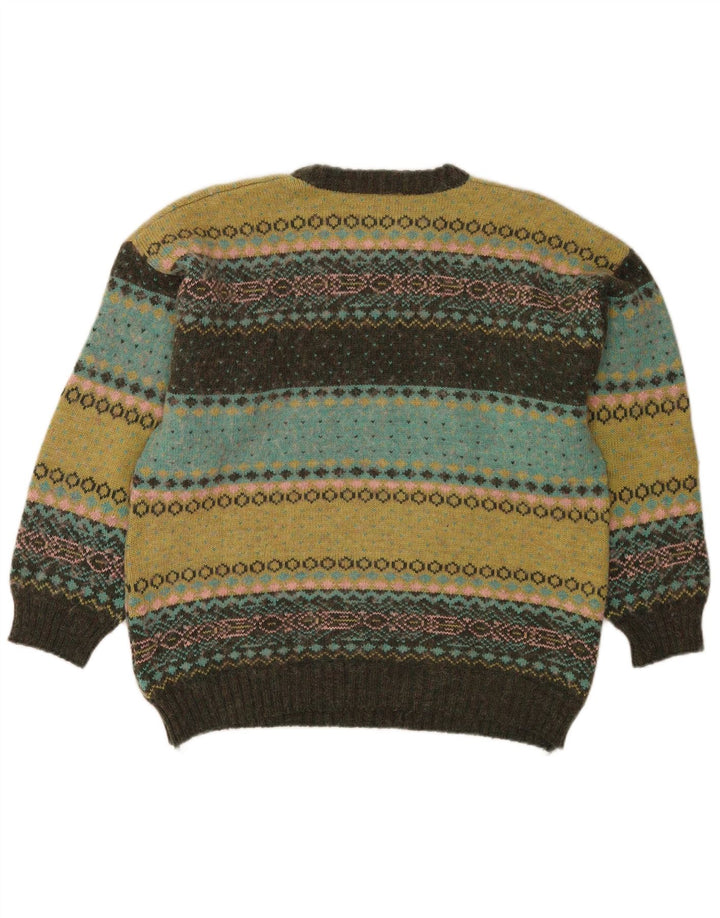 Maglione maglione girocollo da uomo vintage medio multicolore Fair Isle