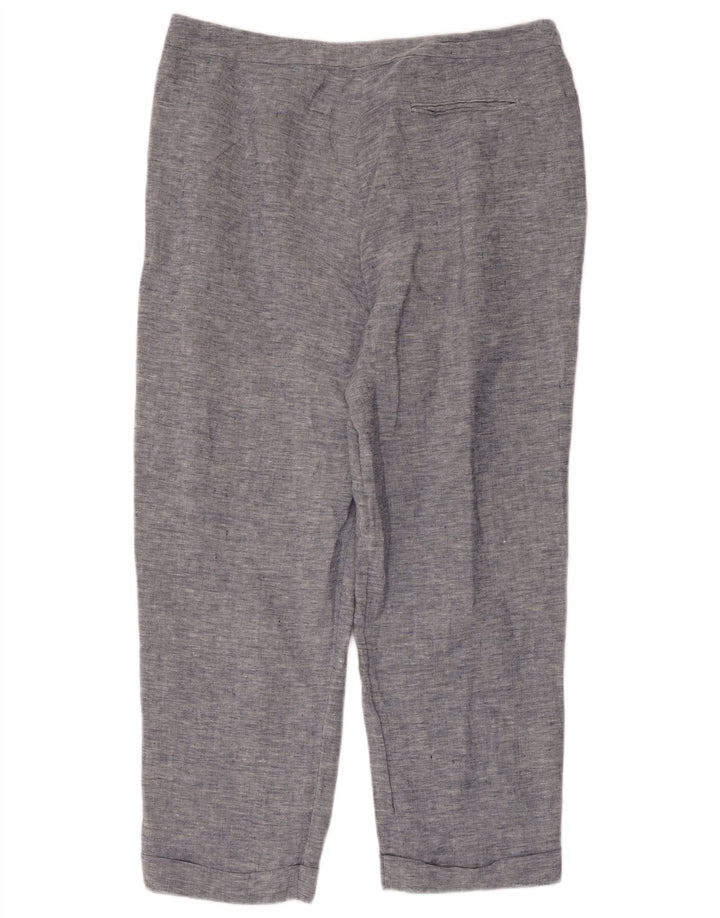 Pantaloni corti dritti da donna JAEGER UK 16 Large W36 L25 Lino blu