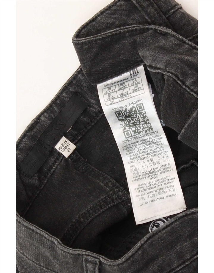 Jeans dritti da uomo Guess W29 L32 viscosa nera