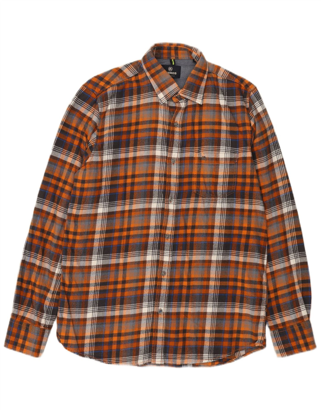 Camicia da uomo in flanella Lerros, cotone a quadri arancione medio