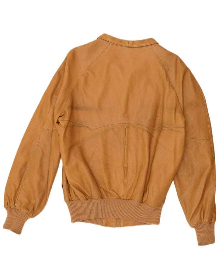 Giacca in pelle vintage da uomo UK 38 in pelle marrone medio