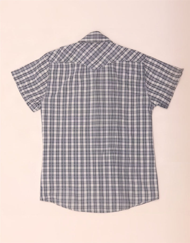 Camicia a maniche corte da uomo Jack & Jones in cotone a quadri blu medio