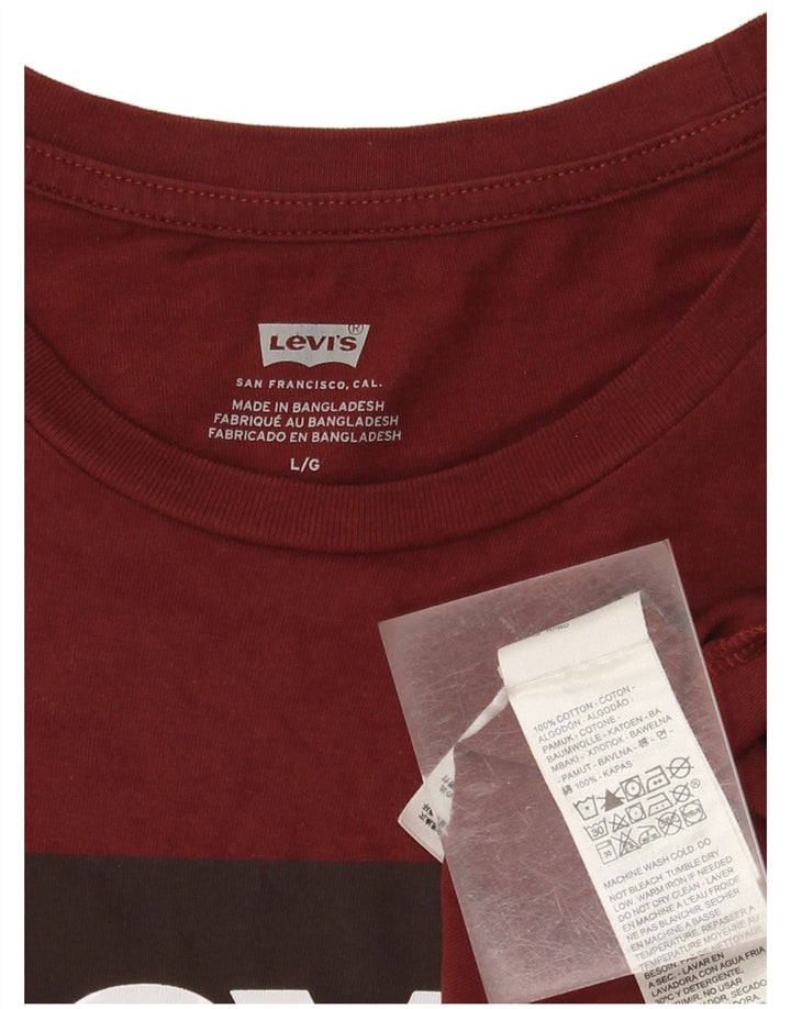 T-shirt grafica da uomo Levi's Top grande in cotone bordeaux