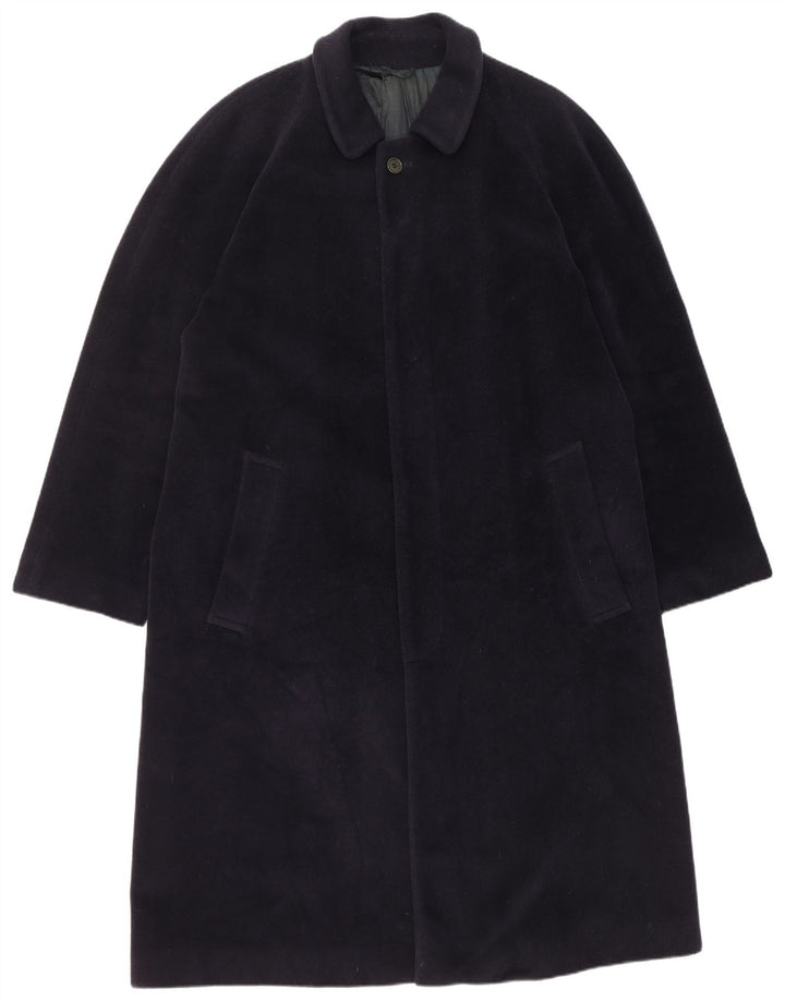 Cerruti 1881 Cappotto Uomo UK 38 Medium Blu Navy Lana Vergine