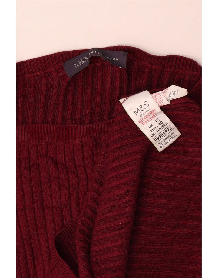 Maglione maglione con scollo a barca da donna Marks & Spencer UK 12 Borgogna medio