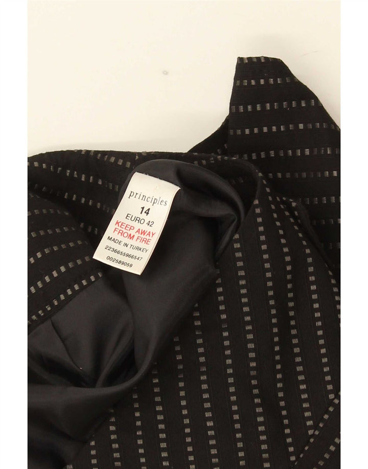 Gonna dritta midi da donna Principles UK 14 media W32 gessata nera