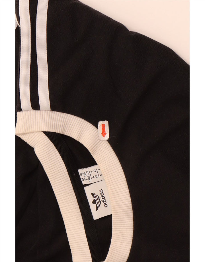 ADIDAS Womens Top Long Sleeve UK 14 Medium Black Cotton
