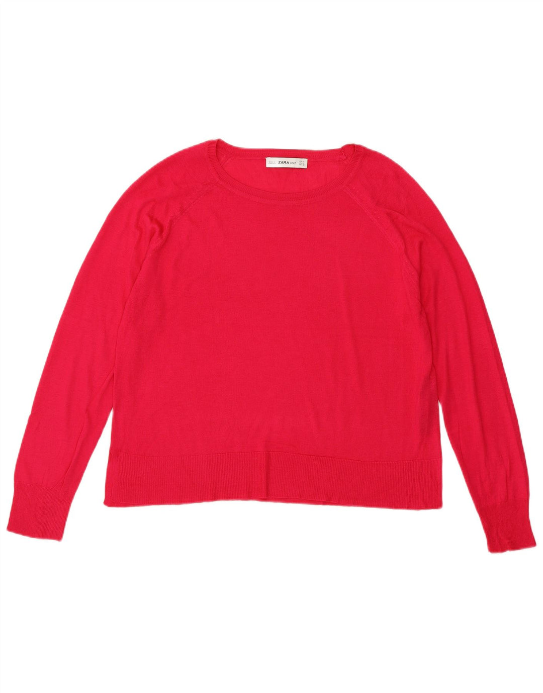 Maglione girocollo oversize da donna Zara UK 10 piccolo in viscosa rosa