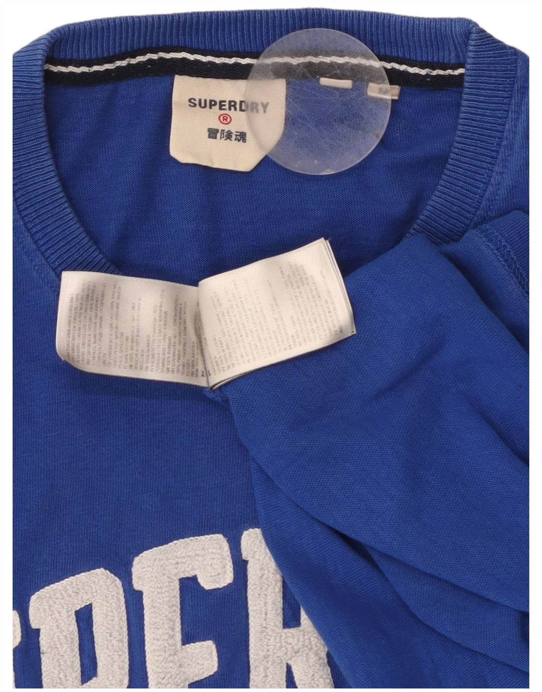 T-shirt grafica da uomo SUPERDRY Top in cotone blu medio