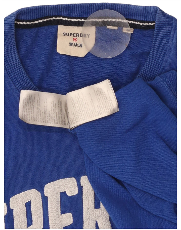 T-shirt grafica da uomo SUPERDRY Top in cotone blu medio