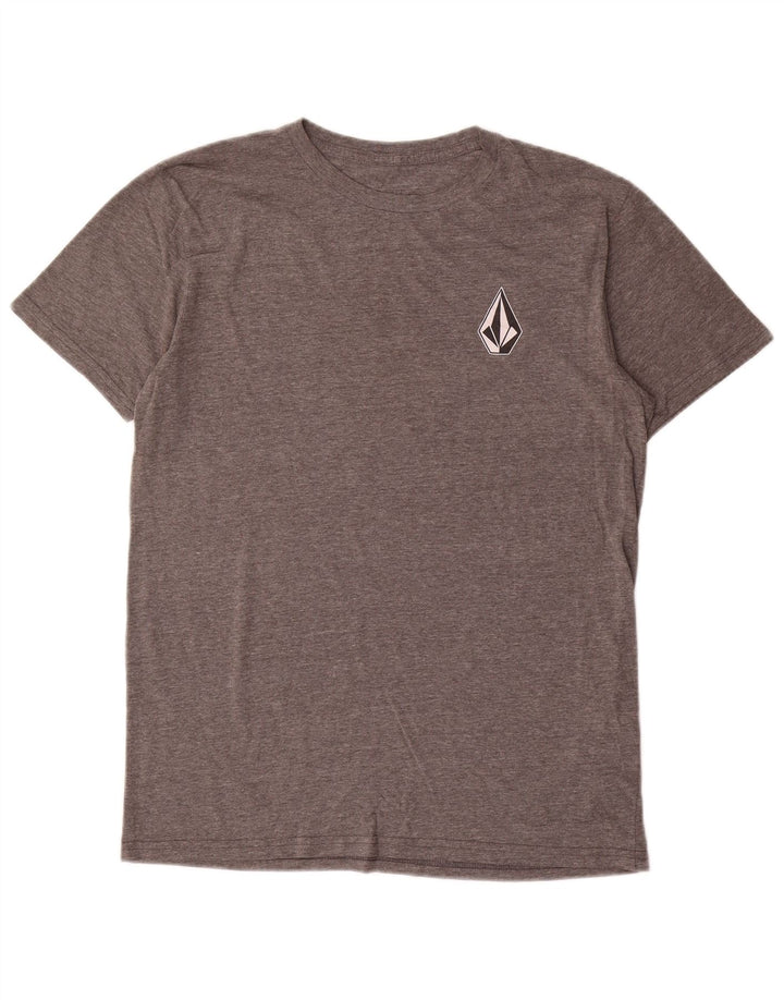 T-shirt grafica da uomo Volcom Top piccola in cotone grigio