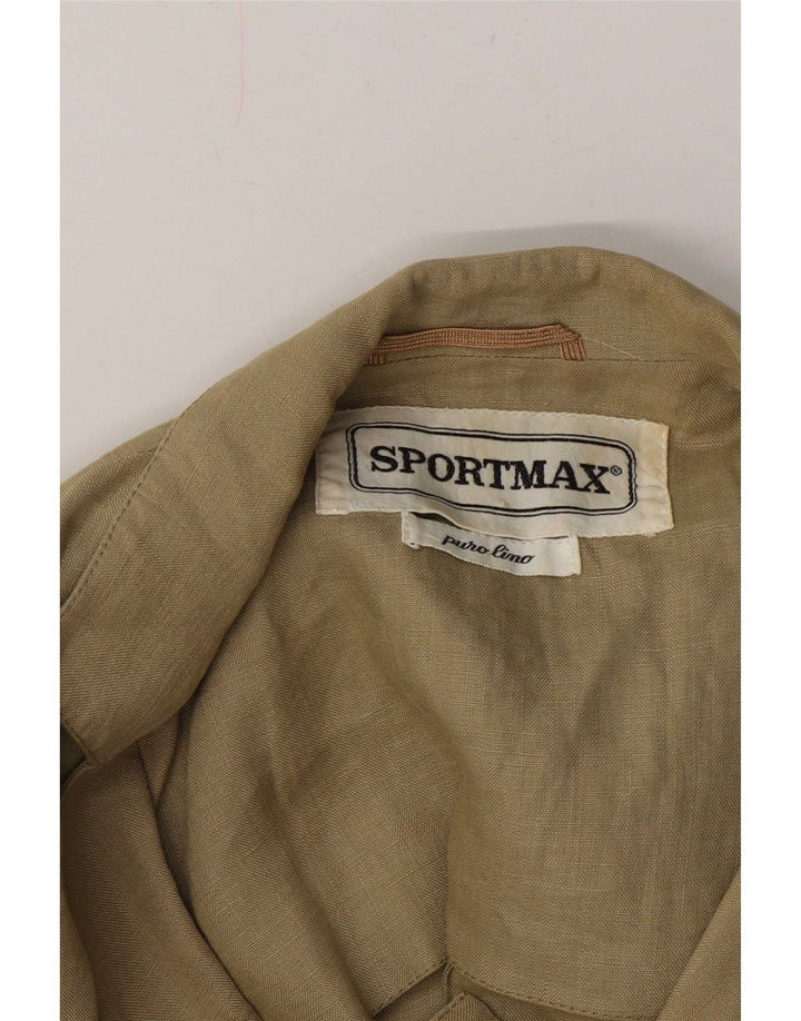 Giacca blazer doppiopetto da donna Sportmax UK 12 Lino verde medio