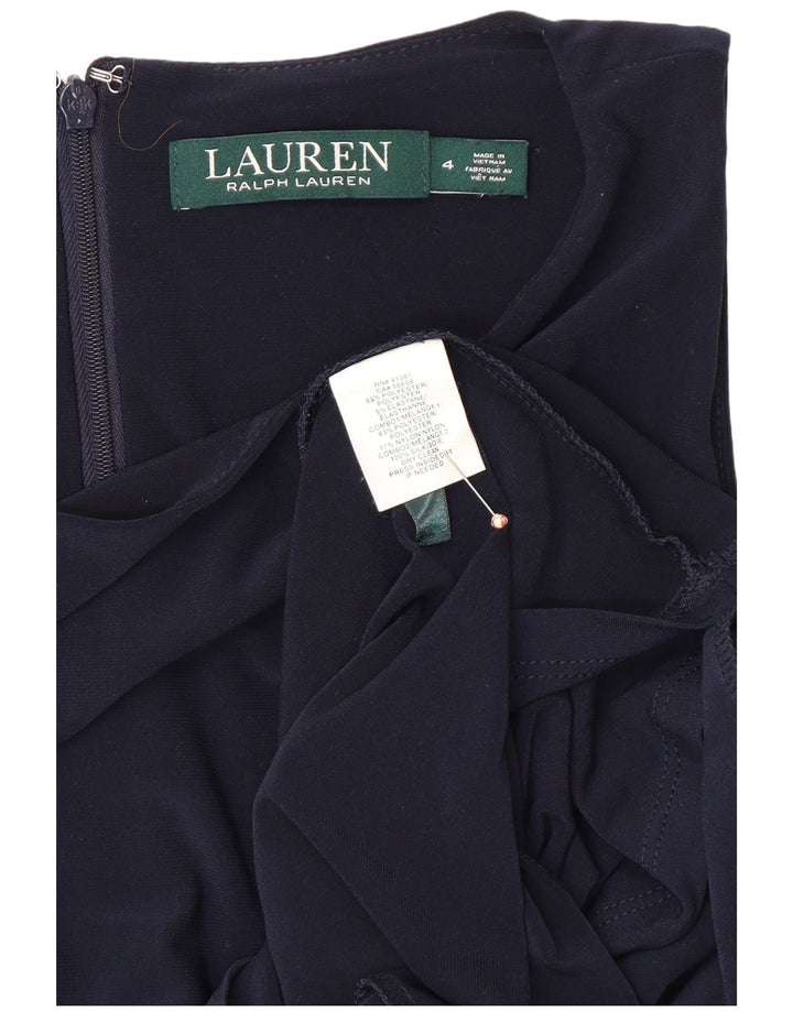 RALPH LAUREN Abito tubino senza maniche da donna US 4 Small Poliestere blu navy
