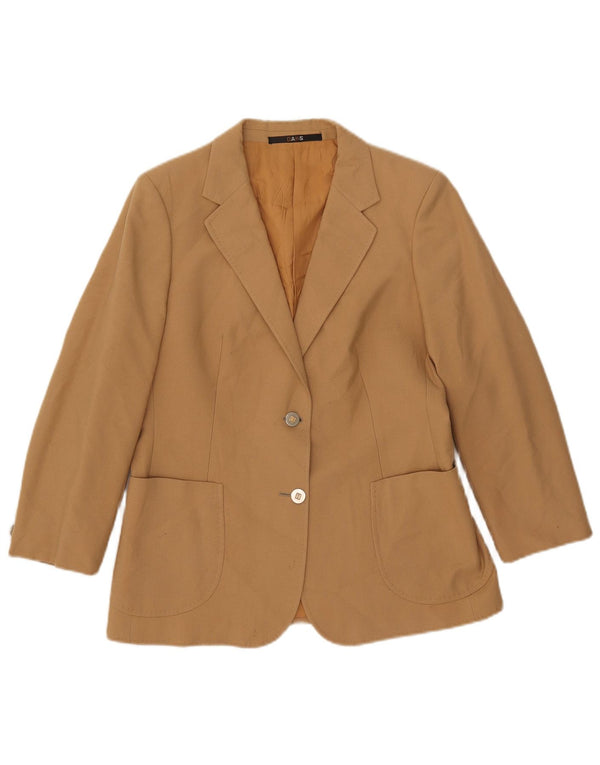 DAKS Womens 2 Button Blazer Jacket UK 12 Medium Brown Wool