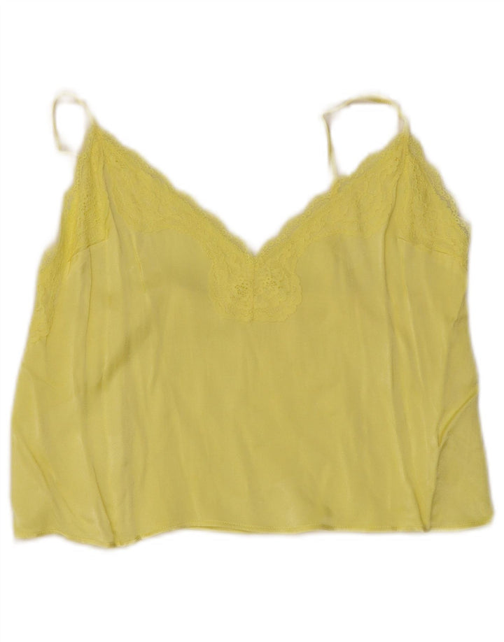 Canottiera vintage da donna UK 10 piccola gialla
