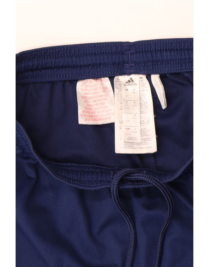 Pantaloncini sportivi ADIDAS da ragazzo Climalite 13-14 anni in poliestere blu navy