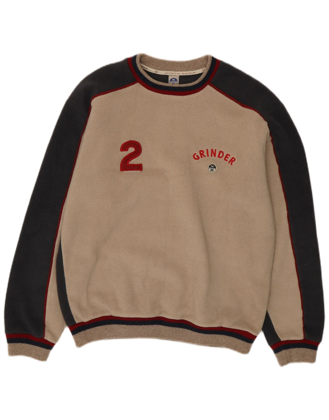 Maglione in pile grafico da uomo North Sails Large Beige Colourblock Poliestere