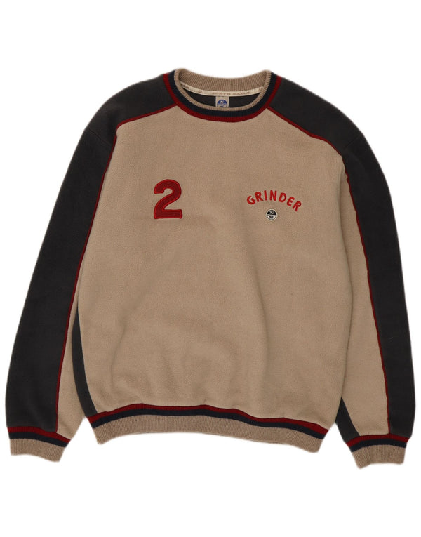 Maglione in pile grafico da uomo North Sails Large Beige Colourblock Poliestere