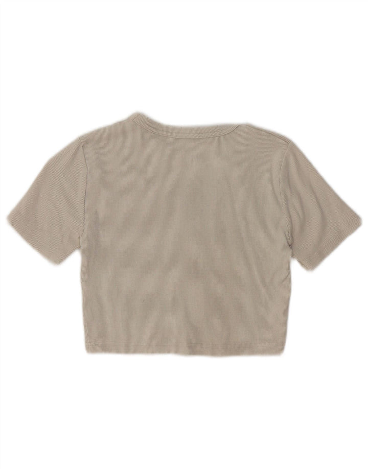 T-shirt corta da donna Zara invecchiata, cotone grigio medio, UK 12