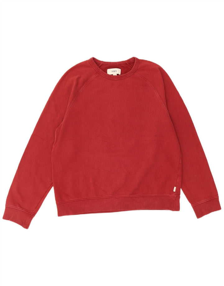 Felpa da uomo Marks & Spencer in cotone bordeaux medio