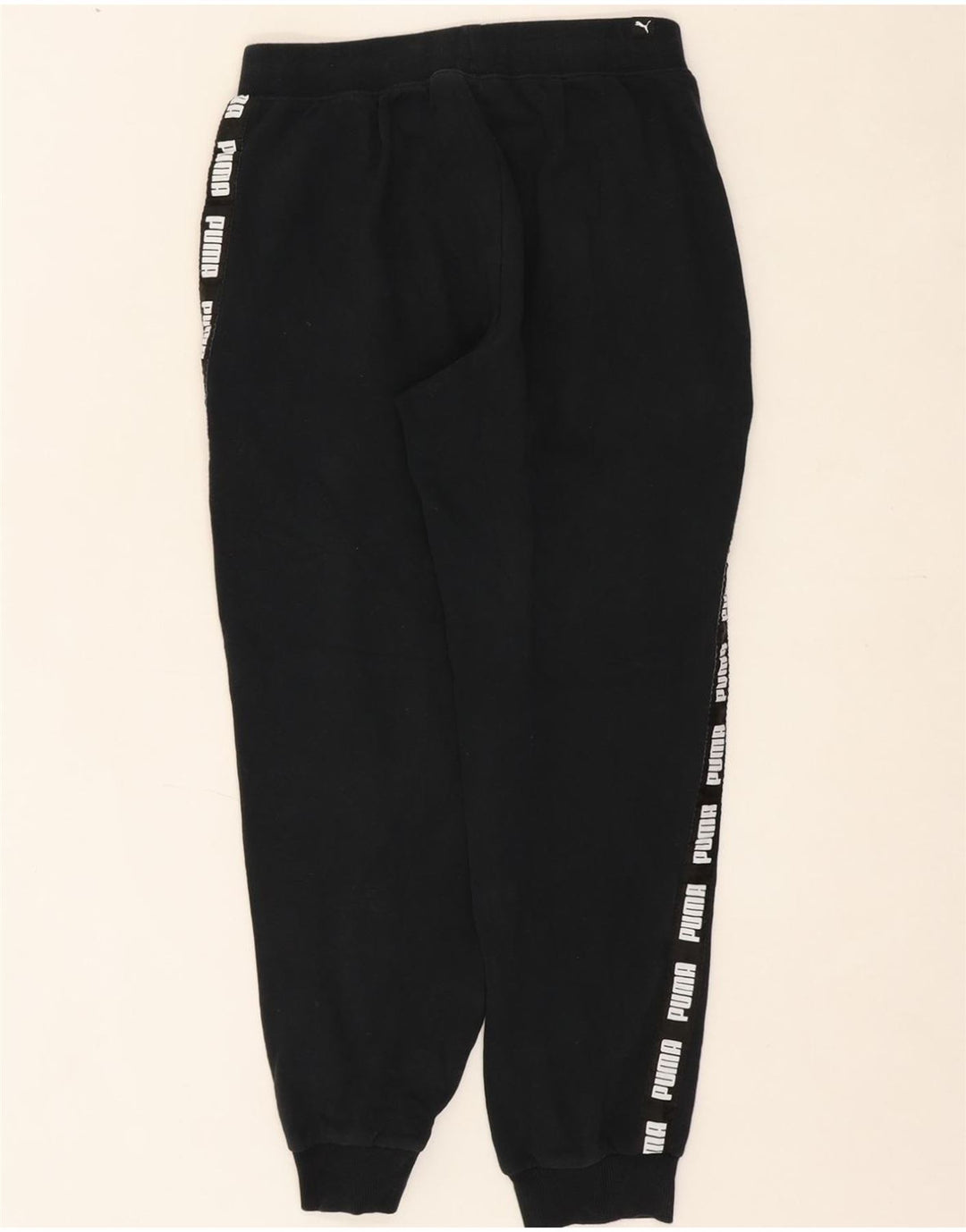 PUMA Mens Graphic Tracksuit Trousers Joggers Small  Black Vintage Puma and Second-Hand Puma from Messina Hembry 