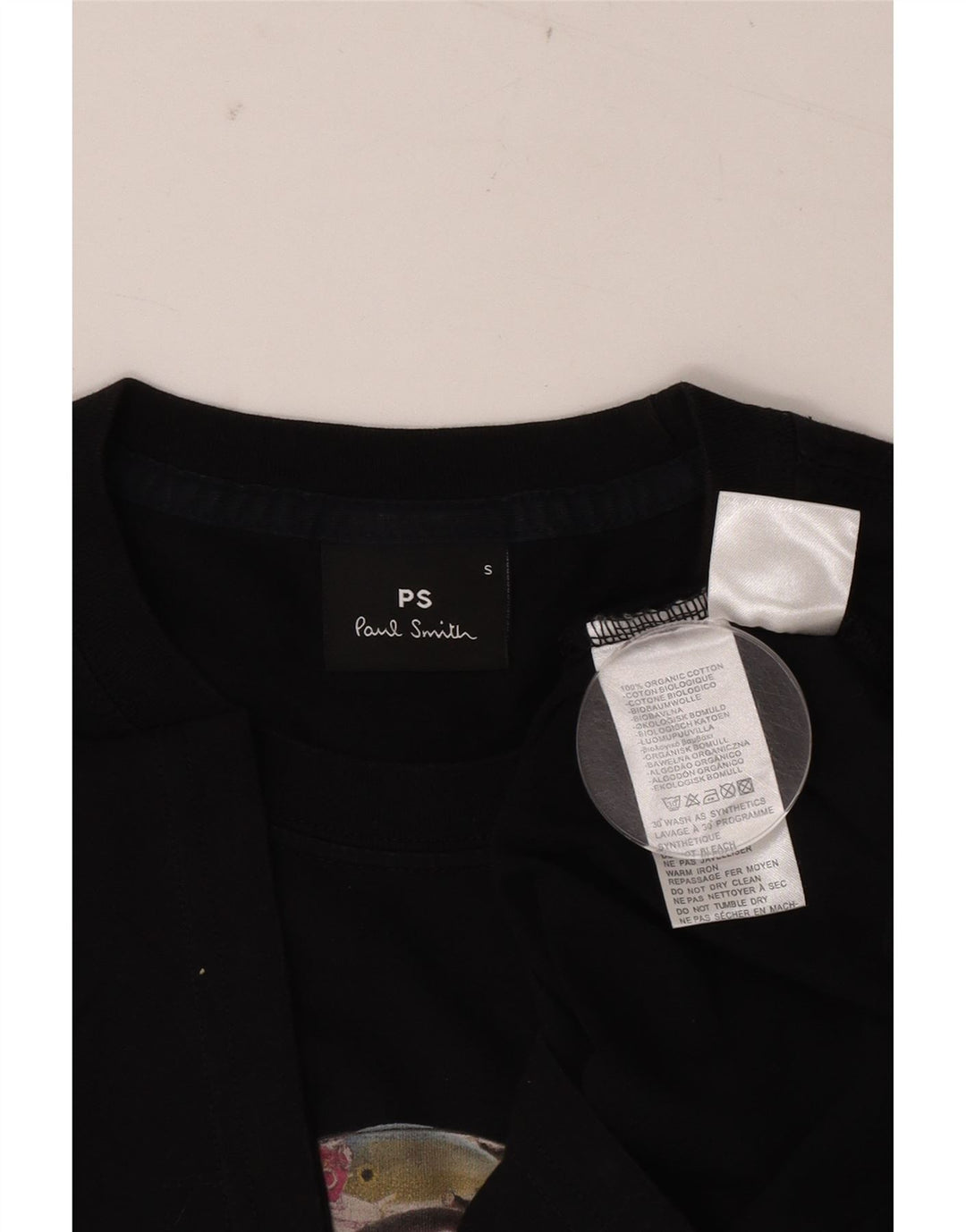 T-shirt grafica da uomo Paul Smith Top piccola in cotone nero