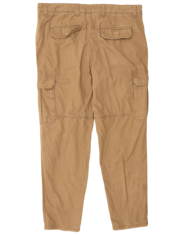 Pantaloni cargo affusolati da uomo Marks & Spencer W38 L29 cotone marrone