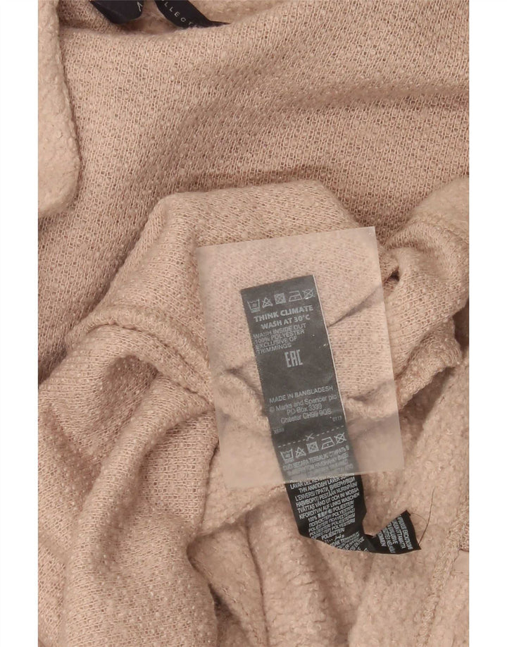 Maglione cardigan lungo da donna Marks & Spencer UK 16 grande poliestere rosa