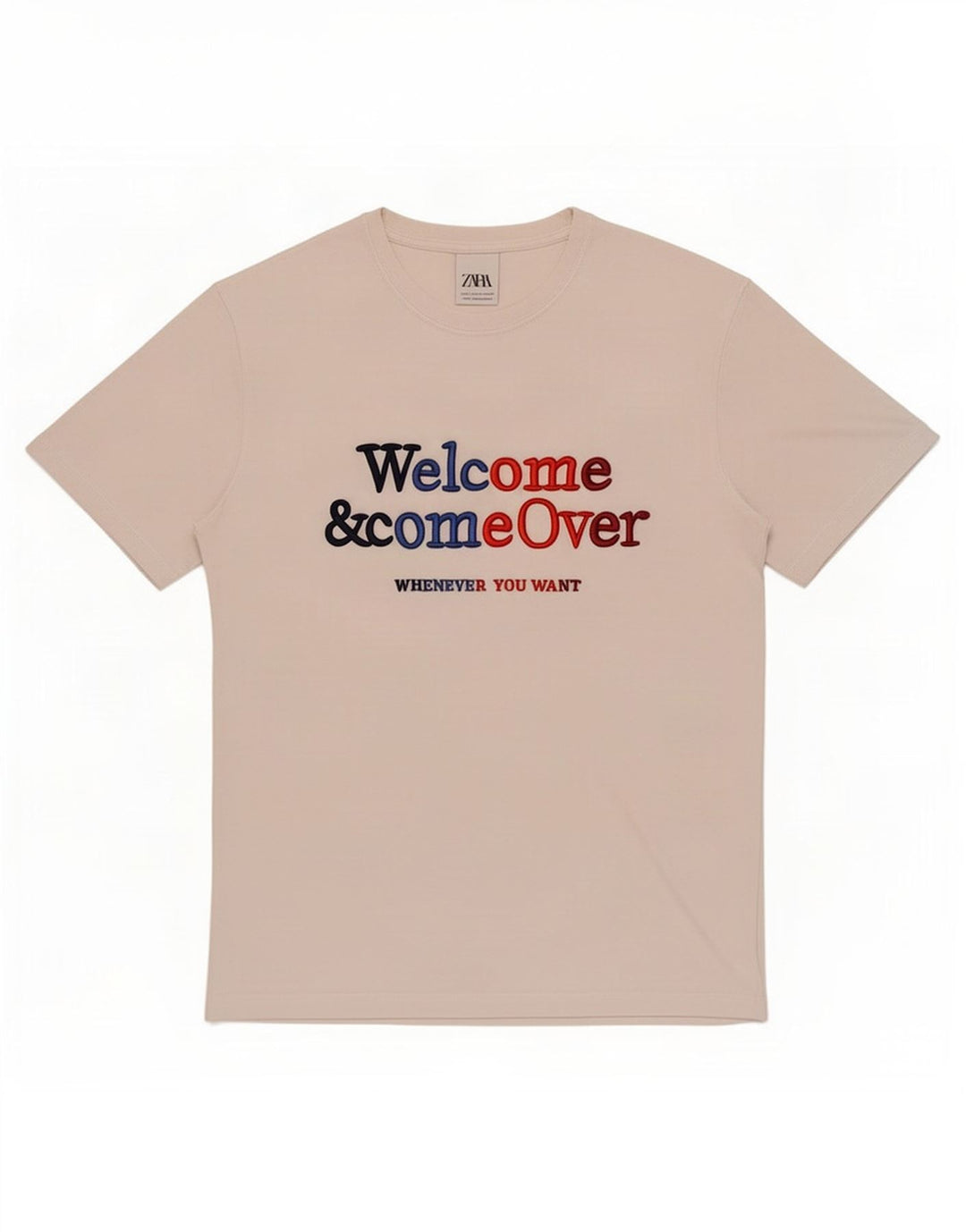 T-shirt grafica da uomo Zara Top piccola bianca