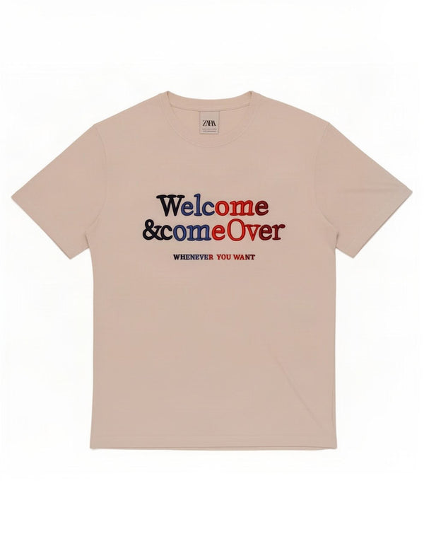 T-shirt grafica da uomo Zara Top piccola bianca