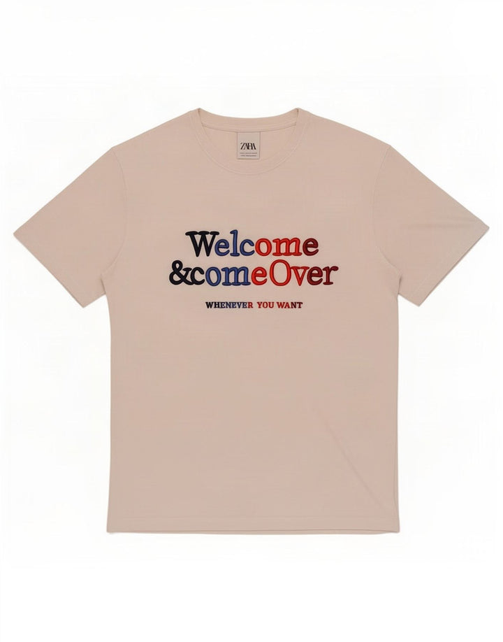 T-shirt grafica da uomo Zara Top piccola bianca