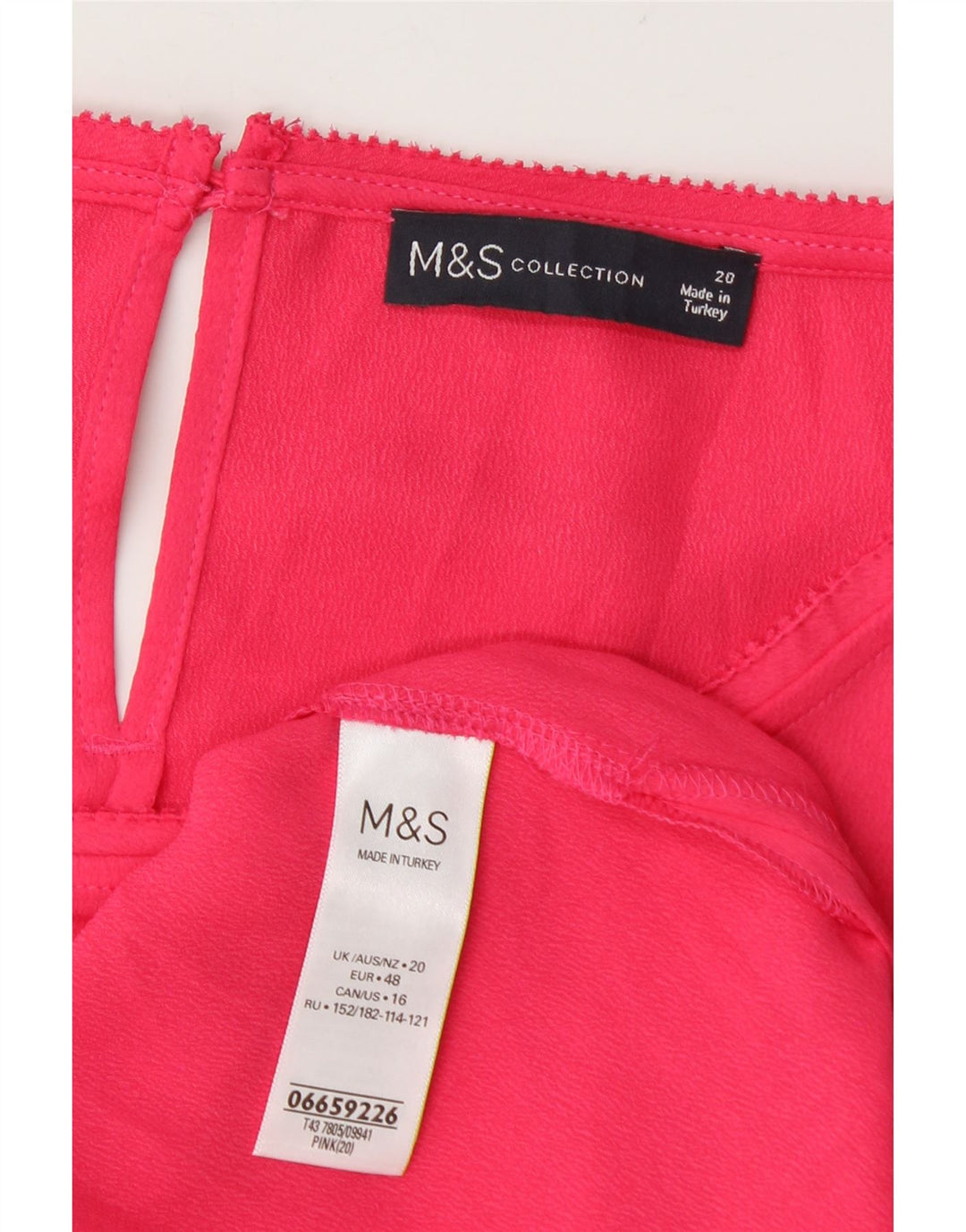 Top camicetta da donna Marks & Spencer UK 20 2XL poliestere rosa