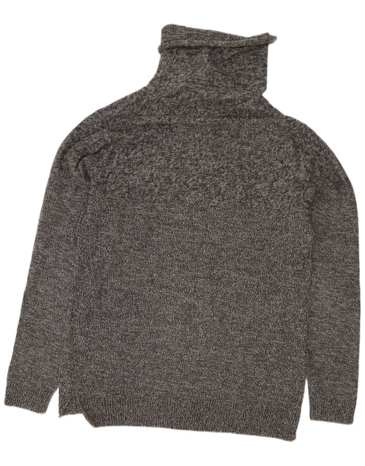 Maglione maglione da uomo a collo alto Jack & Jones in cotone screziato grigio medio