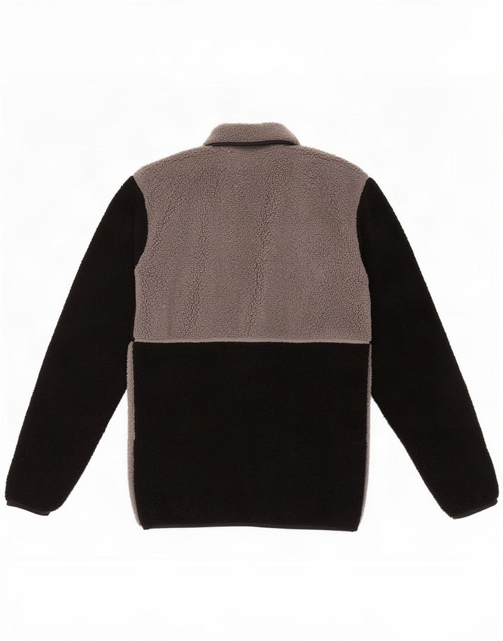 Maglione in pile da uomo Columbia con bottone e collo XS in poliestere color block grigio