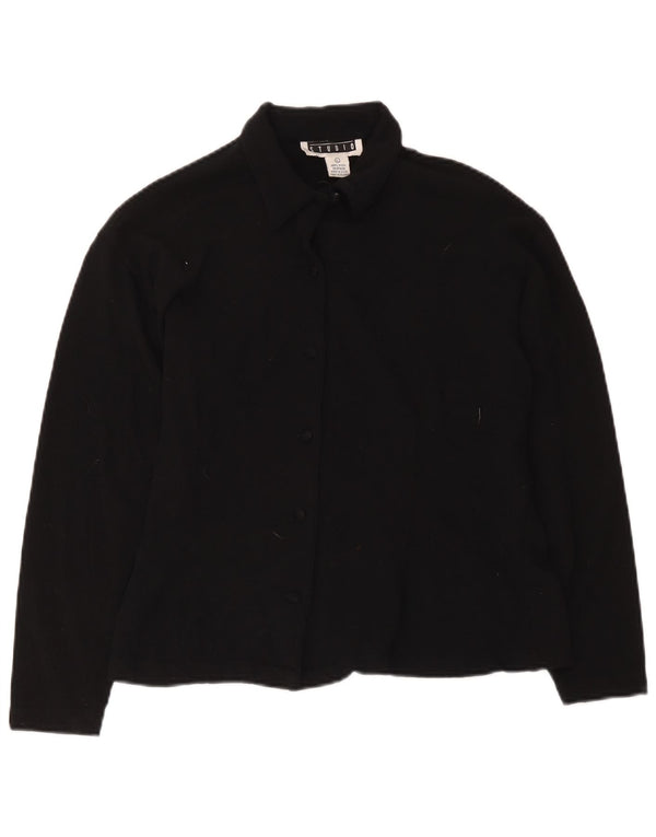 Camicia Studio da donna a maniche lunghe vestibilità regolare UK 14 Large Black Wool Classic