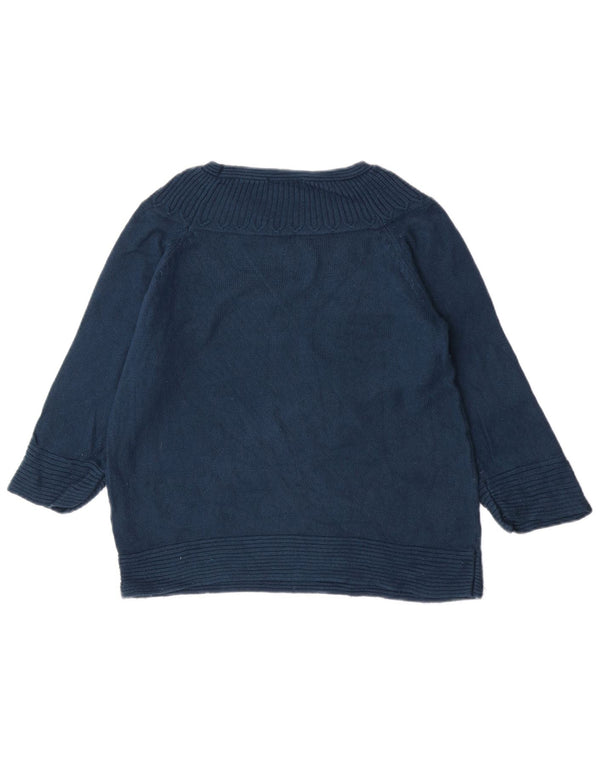 Maglione maglione con scollo a barca da donna Marks & Spencer UK 14 Blu medio