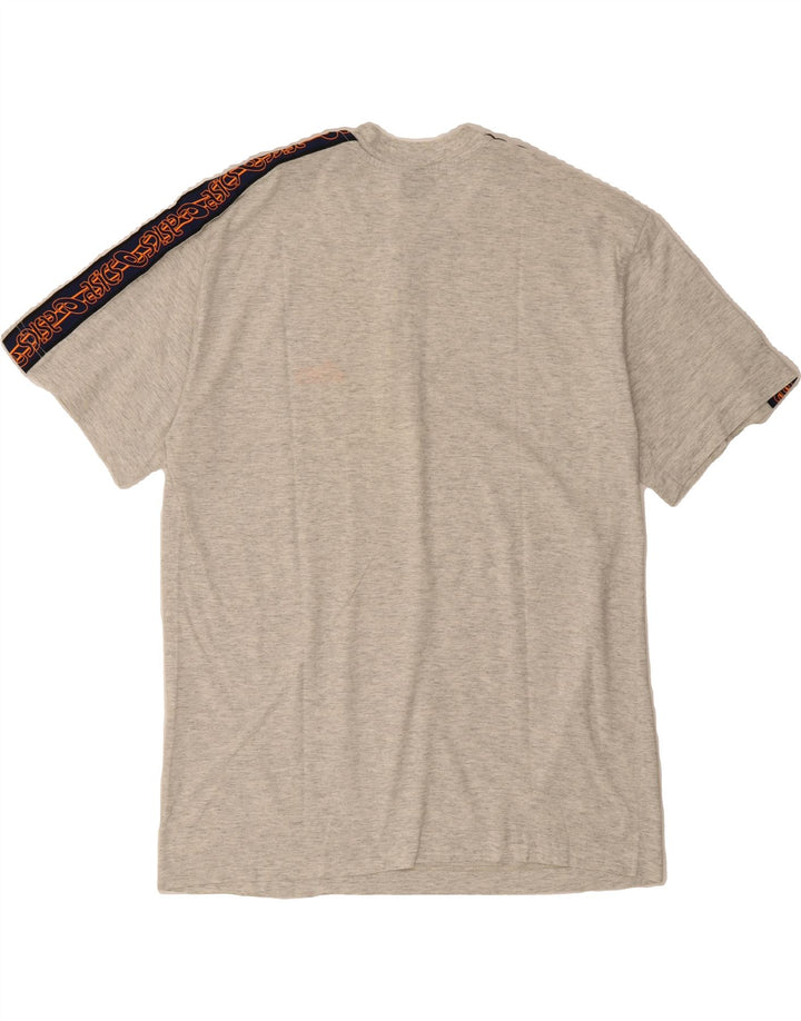 ASICS Mens Graphic T-Shirt Top Large Grey Colourblock Vintage Asics and Second-Hand Asics from Messina Hembry 