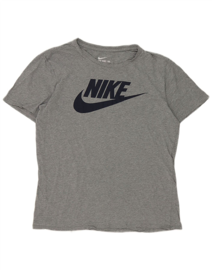 T-shirt grafica Nike da uomo con taglio atletico, grigio medio chiazzato
