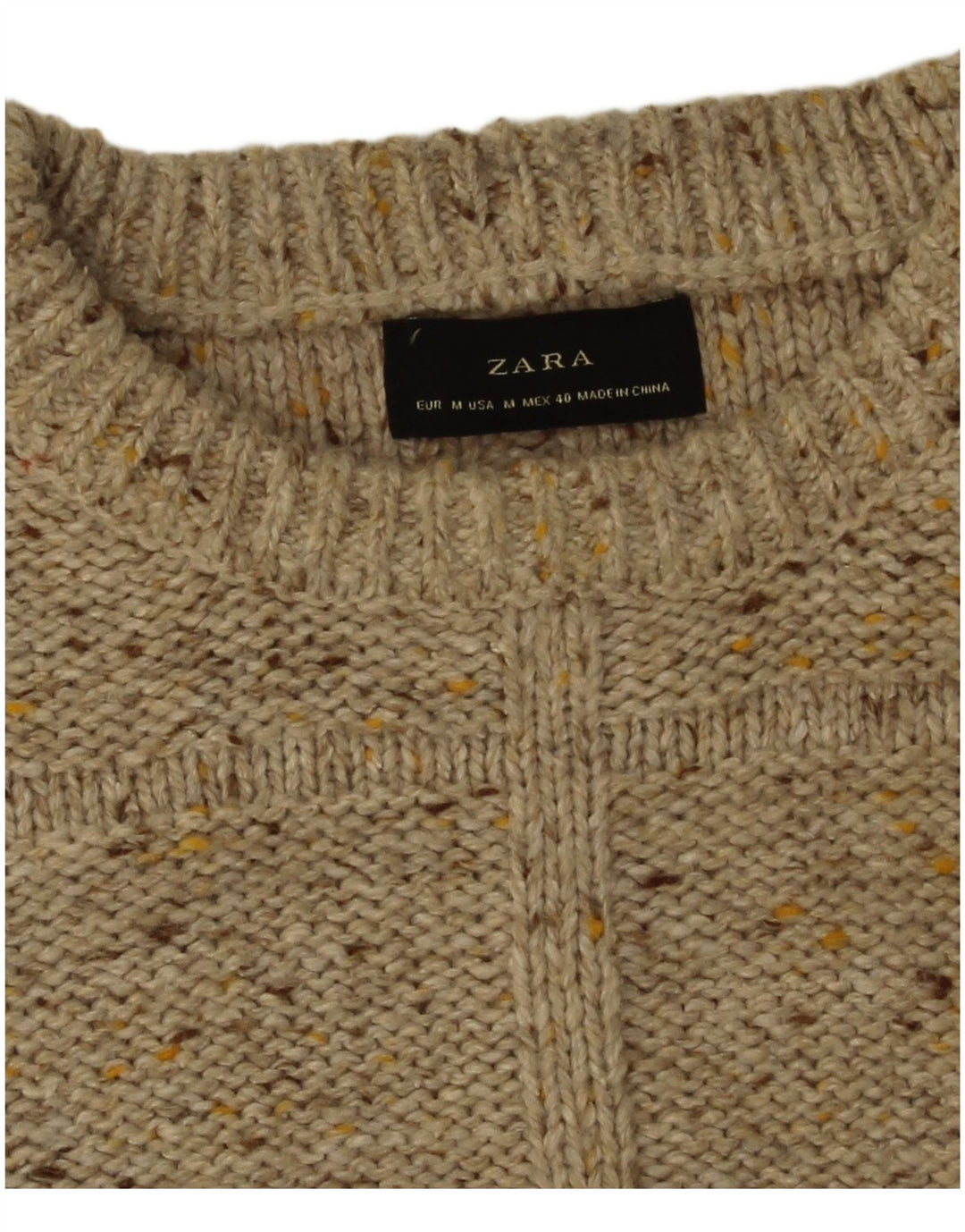 Maglione Zara da uomo con scollo a barca beige medio screziato