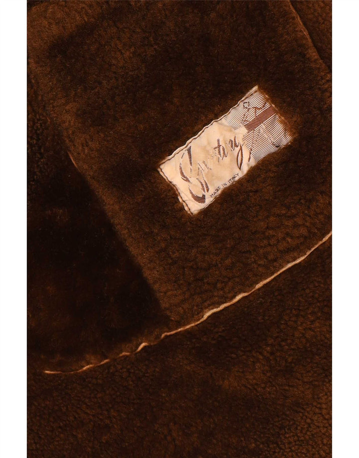 Giacca in shearling vintage da uomo UK 38 Marrone medio