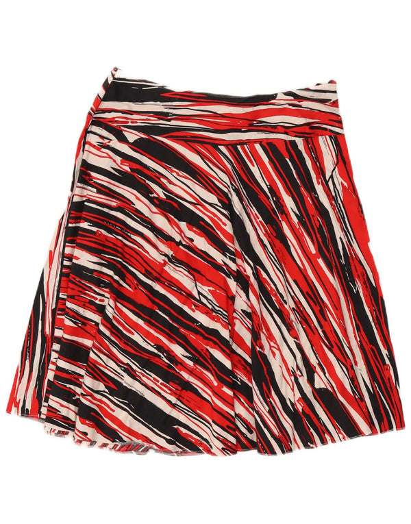 Gonna a trapezio da donna vintage W32 grande a righe multicolore