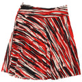 Gonna a trapezio da donna vintage W32 grande a righe multicolore