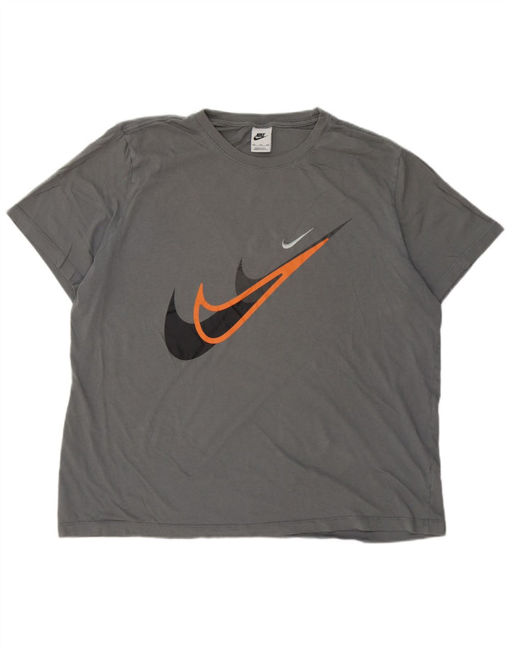 T-shirt grafica da uomo Nike Top 2XL in cotone grigio