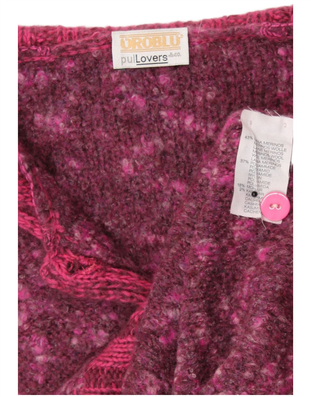Maglione cardigan con collo a scialle da donna Oroblu ULK 8 piccolo rosa screziato