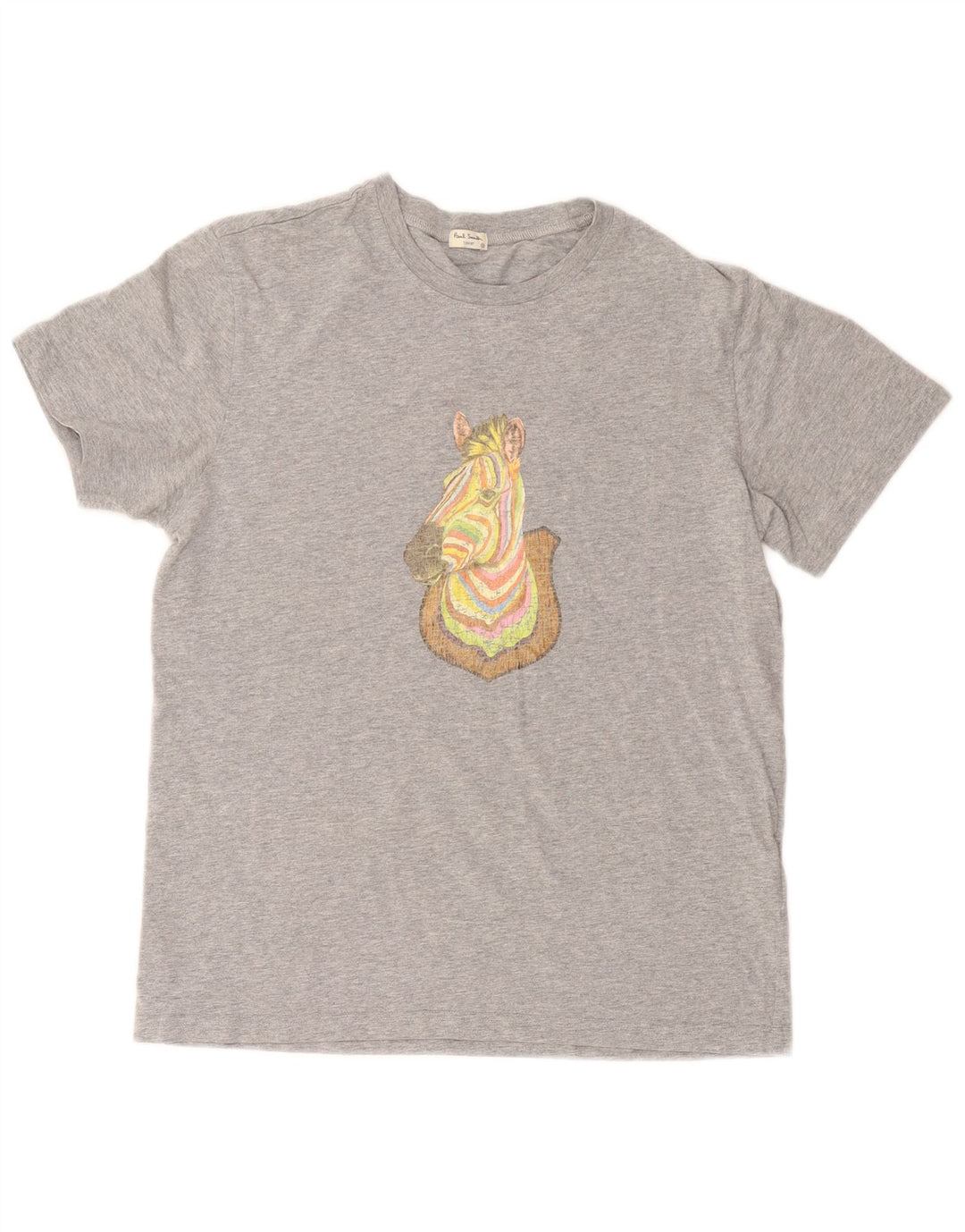 PAUL SMITH T-shirt grafica da uomo Top piccolo cotone grigio con stampa animalier