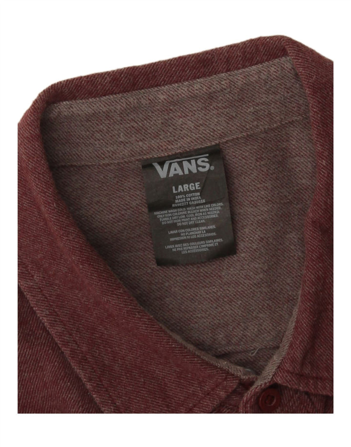 Camicia Vans da uomo in flanella grande in cotone bordeaux